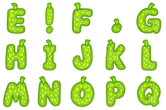 Lime Slice Fruit Alphabet Lettering Font Citrus ABC SVG PNG Product Image 3