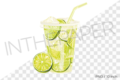 Limeade cup PNG Drink Clipart beverage summer cartoon illust Product Image 1