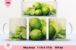 Limes Mug Wrap Sublimation Designs, Limes Mug Wrap, Limes Png