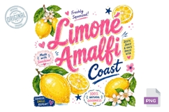 Limon Amalfi Coast Lemon Summer Sublimation PNG Design Product Image 1