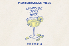 Limoncello Spritz Hour SVG | Cocktail Illustration PNG EPS | Product Image 1