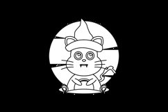 Line art coloring book witch cat Product Image 2