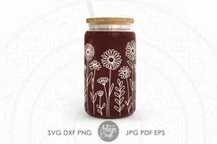 Wildflower SVG | Daisy Border | Line Art | Field of Flowers Product Image 4