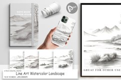 Digital Paper Line Art Landscape Product Image 1