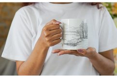 Line Art Watercolor Landscape | Mug sublimation design Product Image 2