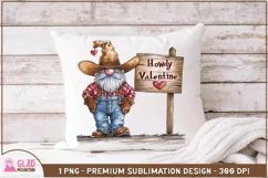 Cowboy Valentine Gnome png, Western Howdy Valentine Gnome Product Image 3