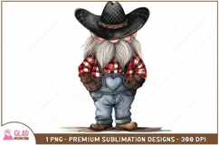 Western Cowboy valentine in coveralls png, Valentine Gnome Product Image 1