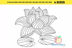 Lineart Sketch Of The Lotus Bean Stitch Product Image 2