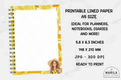 Printable Lined Paper | Lemon Theme | A5 Size Product Image 1