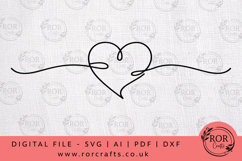 Minimal One-Line Heart Divider SVG Design Product Image 1