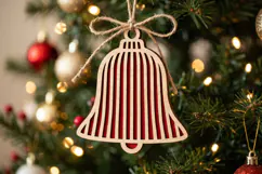 Lines Christmas Bell Ornament SVG Laser Cut File Product Image 2