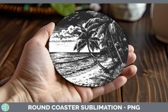 GorgeousLinocut Round Coaster design.