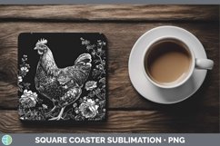 GorgeousLinocut Square Coaster design.