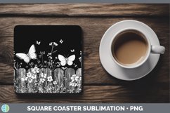 GorgeousLinocut Cottage Square Coaster design.