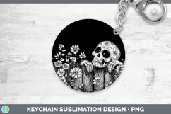 GorgeousLinocut Cottage Keychain design.