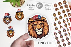 Lion Patriotic Sticker Product Image 1