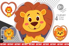 Clipart Heart Lion Product Image 1