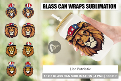 Glass Can Lion Patriotic Product Image 1