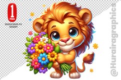 Cute Lion Clipart - PNG File Product Image 1