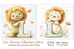 Cute Lion, Baby Animal Alphabet Letters ABC Printable cards Product Image 1