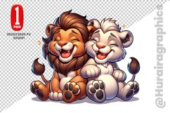 Cute Lion Clipart - PNG File Product Image 1