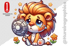 Cute Lion Clipart - PNG File Product Image 1