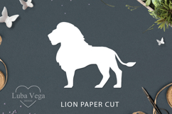 Lion silhouette template / Lion paper cut Product Image 1