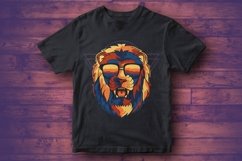 Lion angry colorful wearing a eyeglasses vector illustration Product Image 2