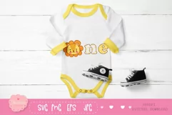 Lion SVG happy birthday 1 year old kawaii clipart Product Image 5