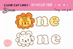 Lion SVG happy birthday 1 year old kawaii clipart Product Image 2