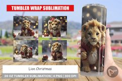 Tumbler Sublimation Lion Christmas Product Image 1