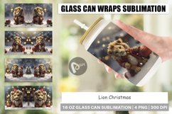 Glass Can Wraps Lion Christmas Product Image 1