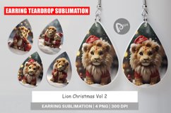 Earring teardrop sublimation design Lion Christmas Product Image 1