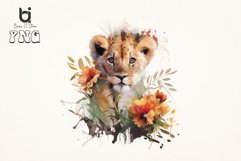 Watercolor Floral Baby Lion Sublimation Bundle Product Image 3