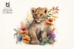 Watercolor Floral Baby Lion Sublimation Bundle Product Image 6