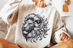 Sparkly Silver Lion PNG, Lion Sublimation, Lion Clipart PNG Product Image 1