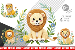 Lion Embroidery Clipart Product Image 1