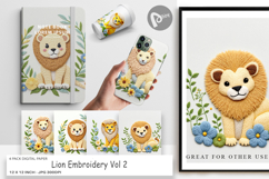 Digital Paper Lion Embroidery Product Image 1