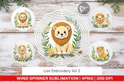 Wind Spinner Lion Embroidery Product Image 1