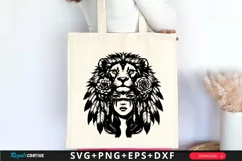 Lion Helmet With Beautiful Girl SVG, Kindness SVG Design Product Image 3