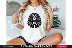 Lion Helmet With Beautiful Girl SVG, Kindness SVG Design Product Image 1