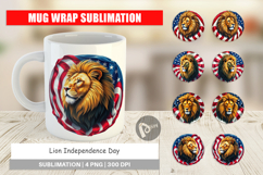 Mug Wrap Lion 4th of July Product Image 1