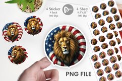 Lion 4th of July Sticker Product Image 1
