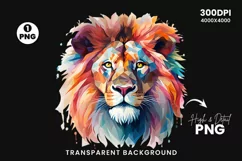 Watercolor Lion Sublimation PNG