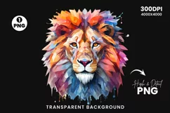 Watercolor Lion Sublimation PNG