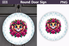 Lion Floral Round Sign | Mothers Day Sublimation Product Image 1