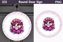 Lion Floral Round Sign | Mothers Day Sublimation Product Image 1
