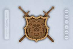 Lion Shield Layered Laser Cut Product Image 1