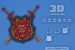 Lion Shield Layered Laser Cut Product Image 2