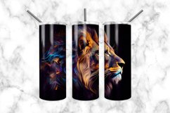 Lion 20 oz Skinny Tumbler Abstract Lion Tumbler Wrap Product Image 3